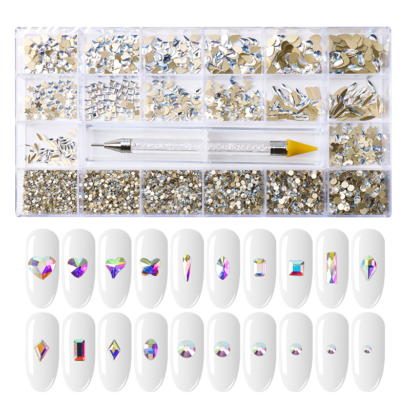 Crystal Cosmetics Beauty Nail Art Stone Accessories Rhinestone Crystals Diamond Press on Nails