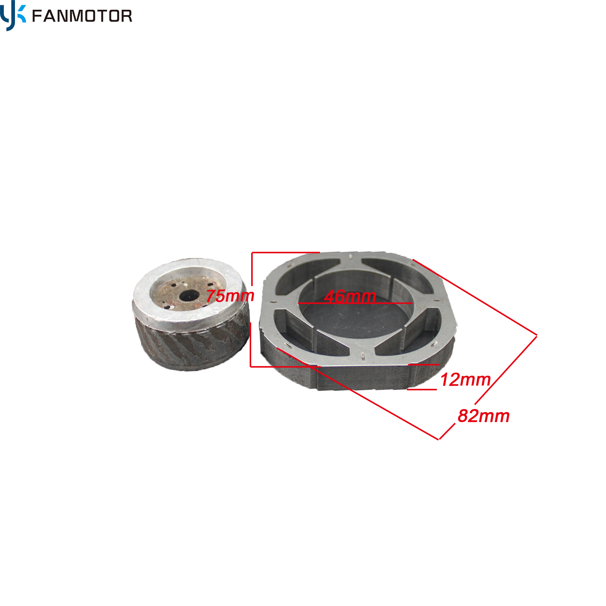 75*82*12mm fan motor stator rotor core motor