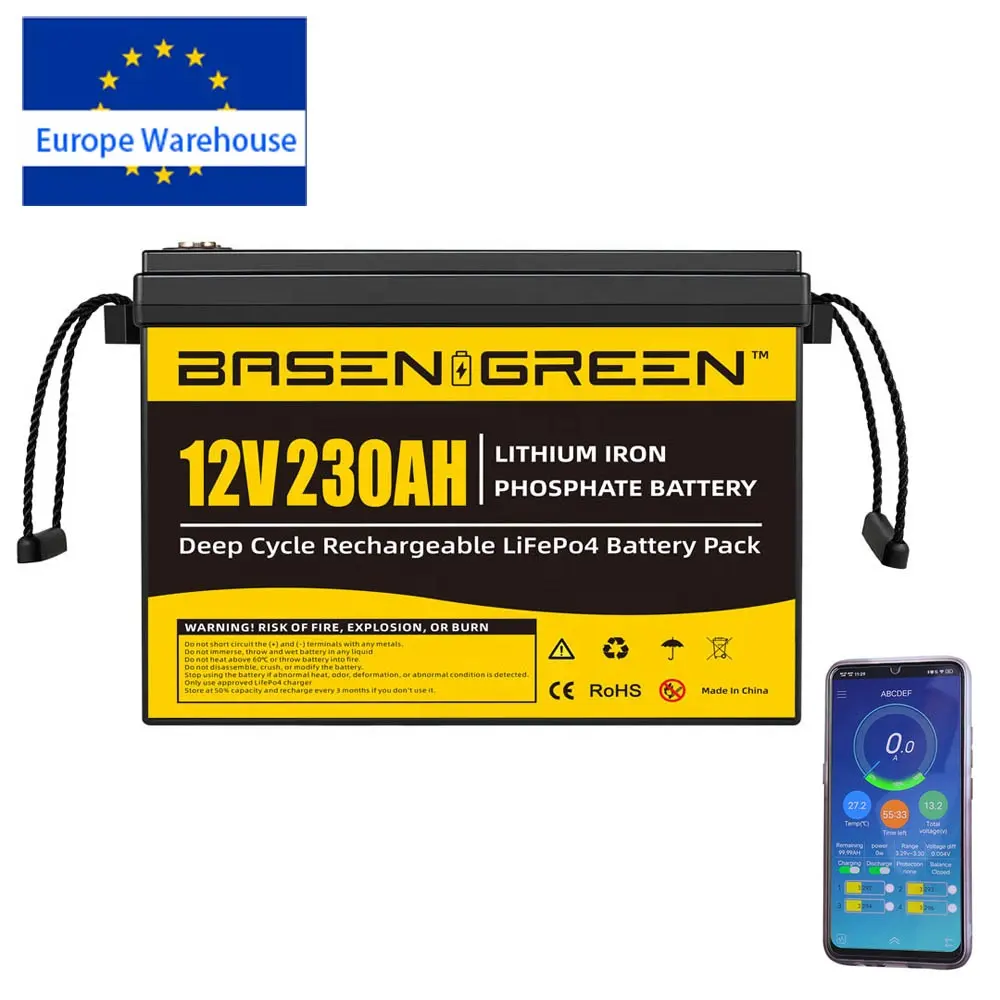 Power supplier 12V 24V 100AH 200AH 230AH  lithium ion battery  Pack include BMS for travel RV