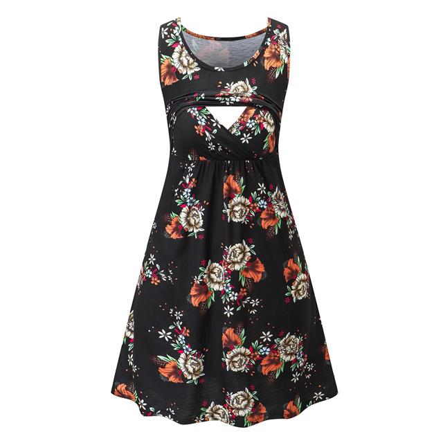 2021 New Arrival Multi Color Summer Breastfeeding Dresses For Nursing Mothers