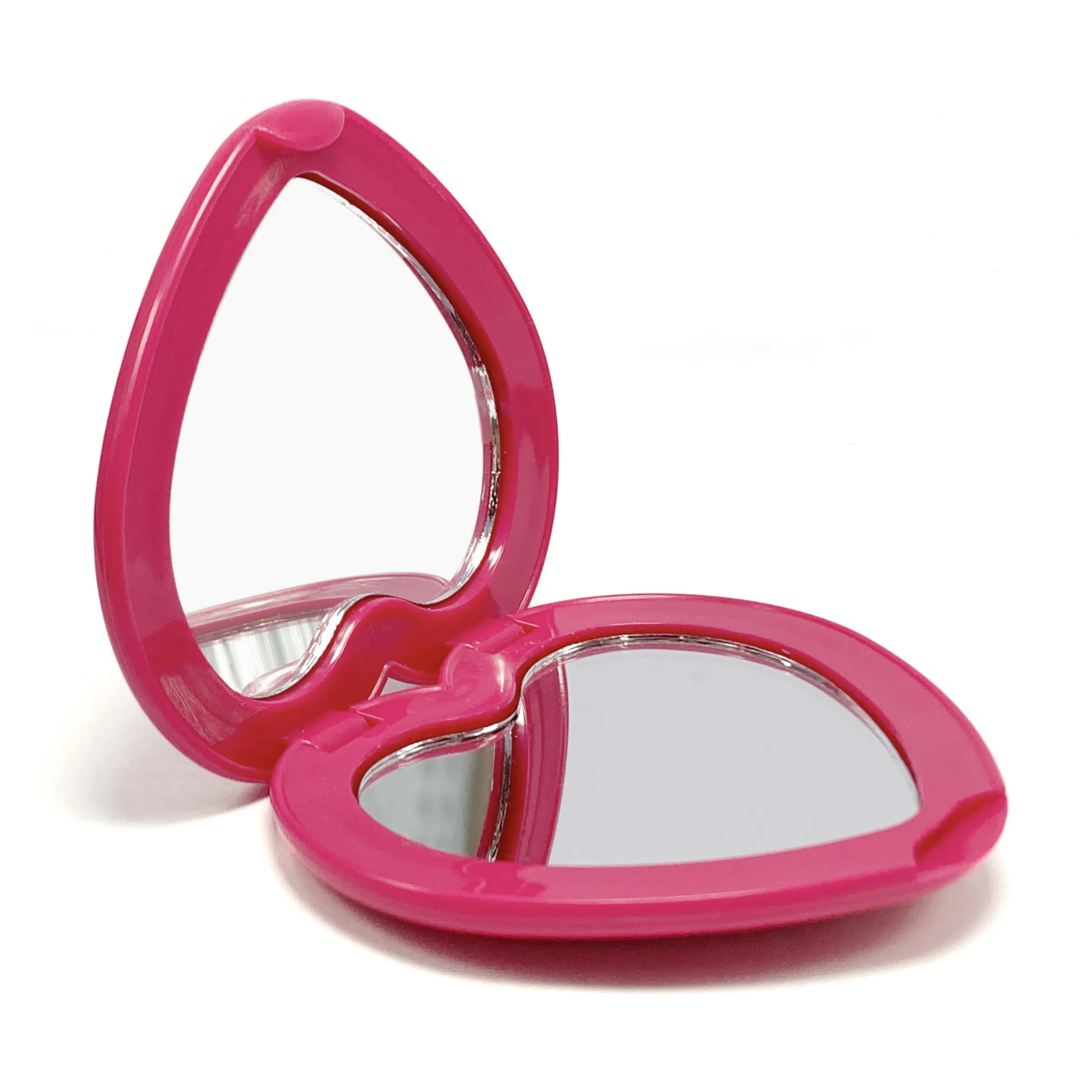 Custom logo Heart shape 2-Sided Makeup Mirror in Stock, Private logo Portable Travel Makeup Mirror