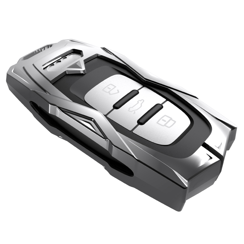 For Audi Key Fob Cover Case Premium Soft Metal Protection Key Shell Key Case Compatible with Car key case