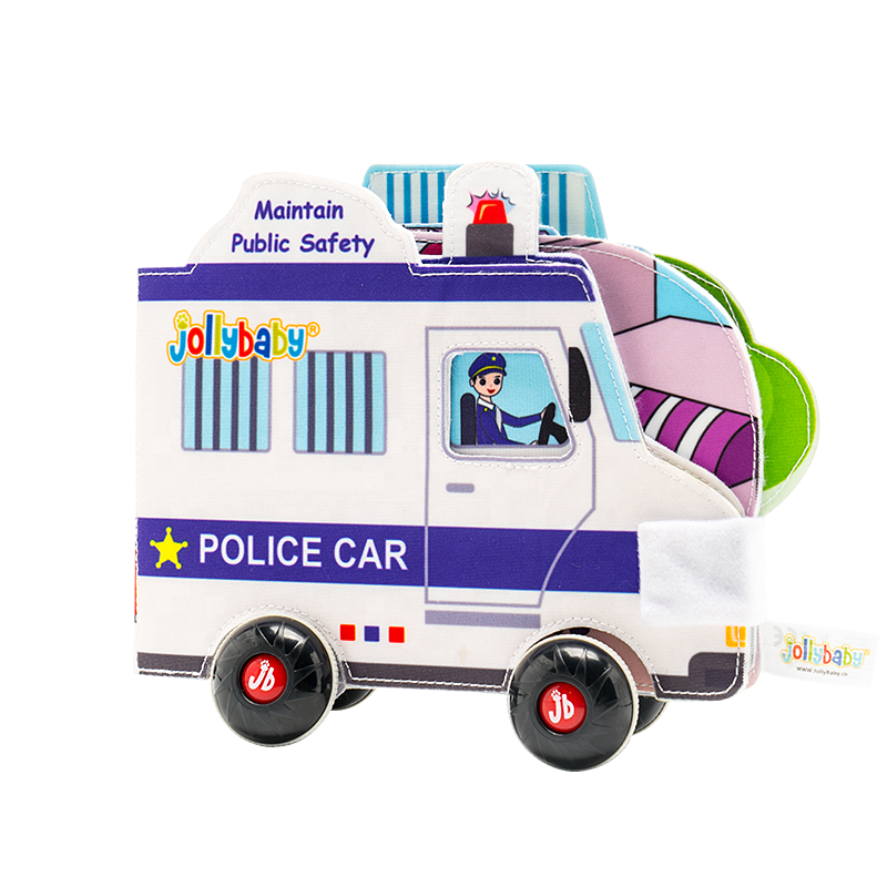 Моющаяся Полицейская машина Jollybaby 3D для раннего развития, Детская тканевая книга для детей