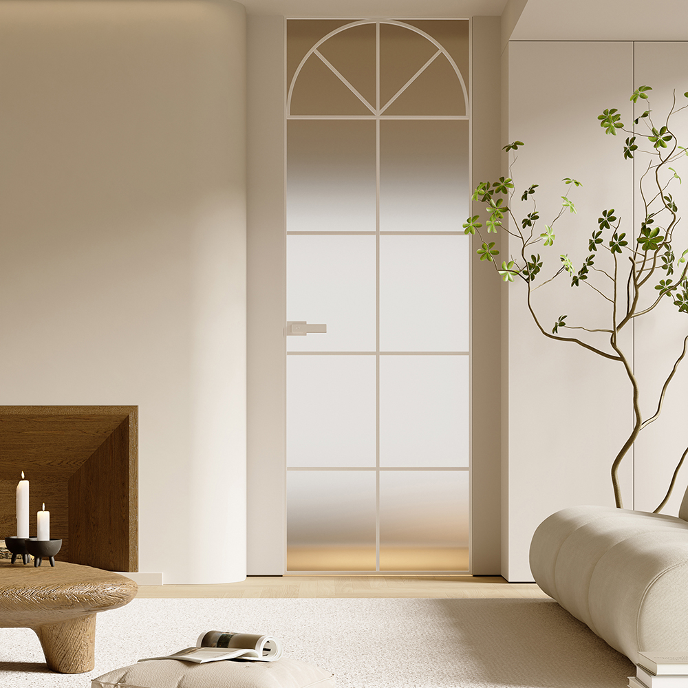 Customized Factory Wholesale Aluminium Framed Glass Door Bathroom&Bedroom Glass Doors Interior Glass Swing Doors with Smart Lock