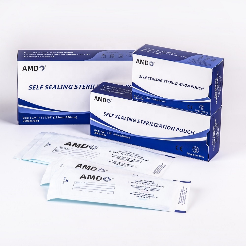 Self Sealing Sterilization Pouch Bags for Dental and Hospitals Use SS9165 90mm*165mm OEM 5 Years TUV