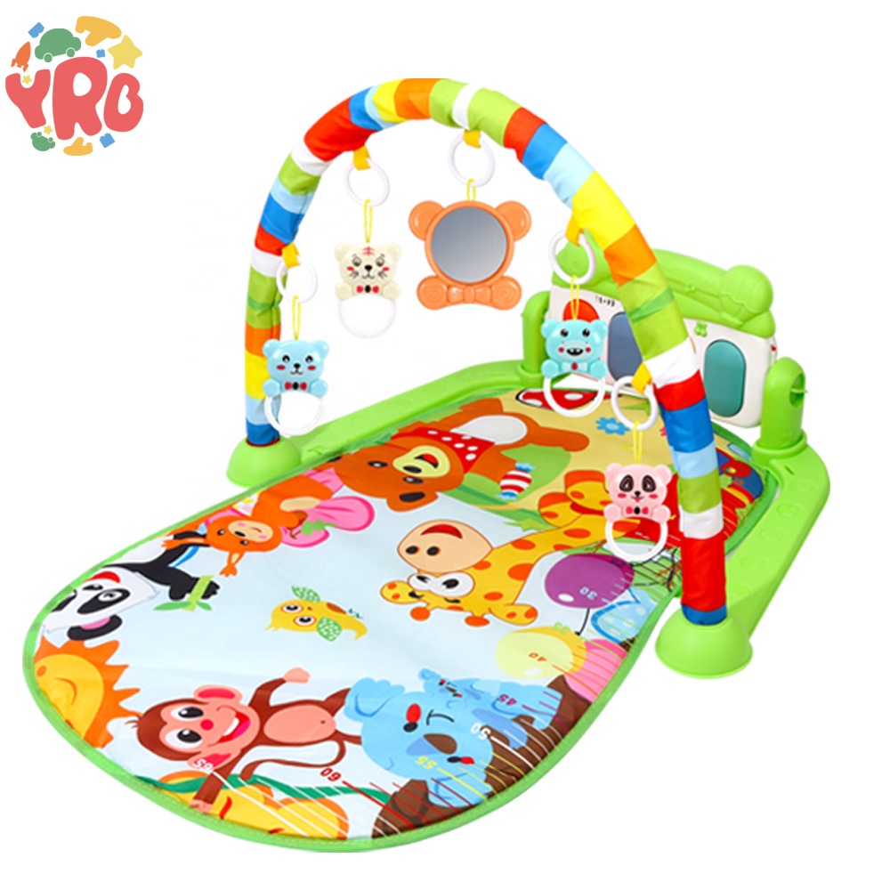 Yrb Wholesale Activity Fitness Sleeping Game Blanket Baby Play Gym Mat Baby Musical Educational Toy Mat with Piano Pedal