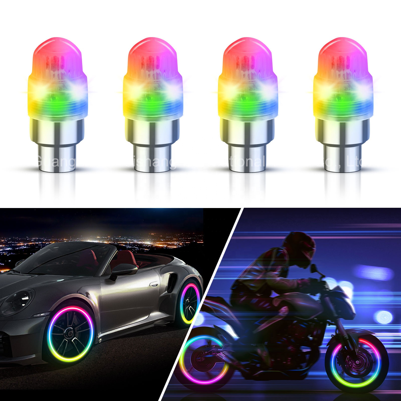 Others Car Light Accessories LED Flash Tire Valve Cap Light for Car Bicycle Motorbicycle Car Wheel Light