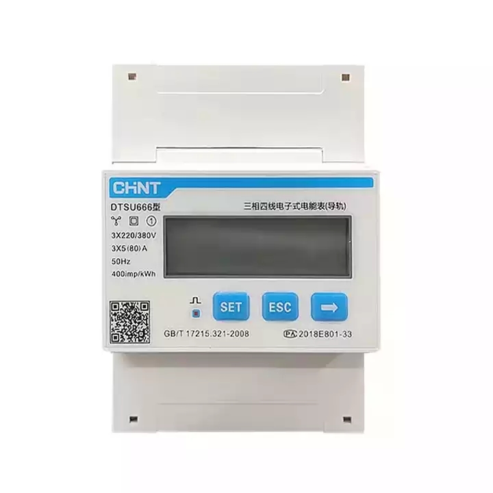 CHINT DTSU666 Modbus RS485 220 В/380 в 5-80 А ватт-час умный цифровой дисплей трехфазный миниатюрный электронный