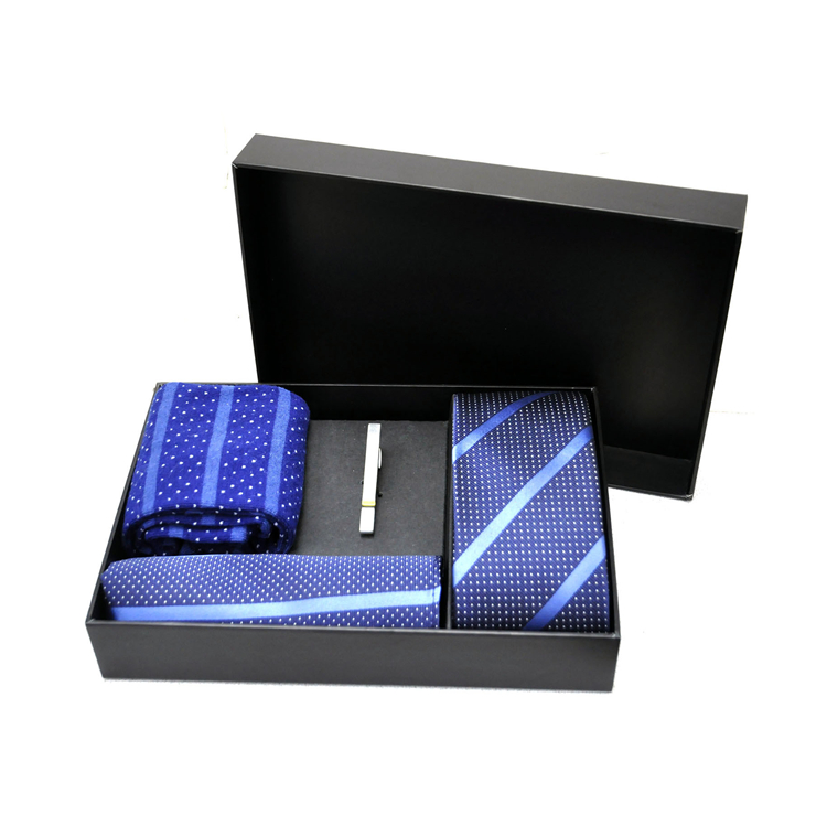 Лидер продаж 2020, оптовая продажа, галстук, носочки и набор подарков Tieclip Blue Wave Point, Мужской подарочный набор
