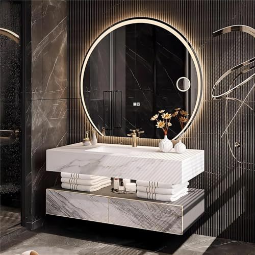 Modern Luxury for Bathroom Vanity Set with Water-Resistant Storage Cabinets and Smart Mirror Wall-mounted Vanities for Bath Room