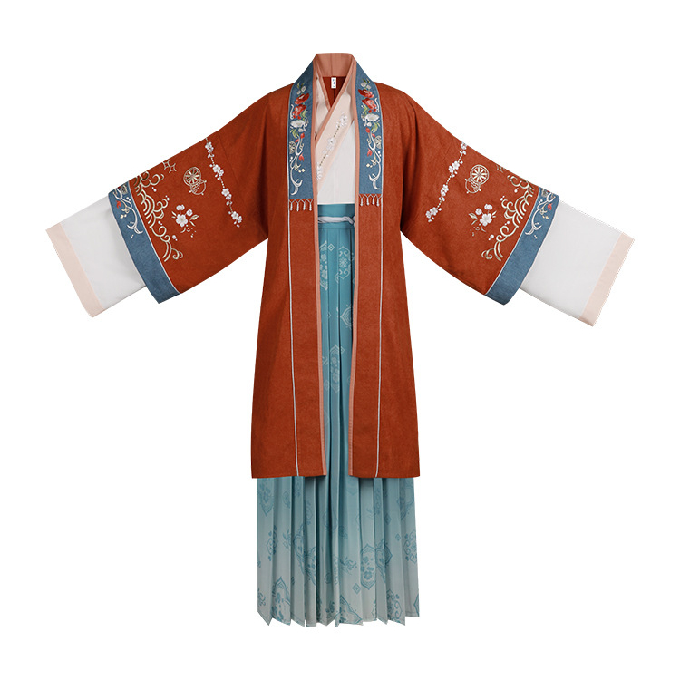 Платье Hanfu, модная юбка на талии, одежда из двух частей, новая Оригинальная традиционная китайская Летняя женская Этническая Одежда