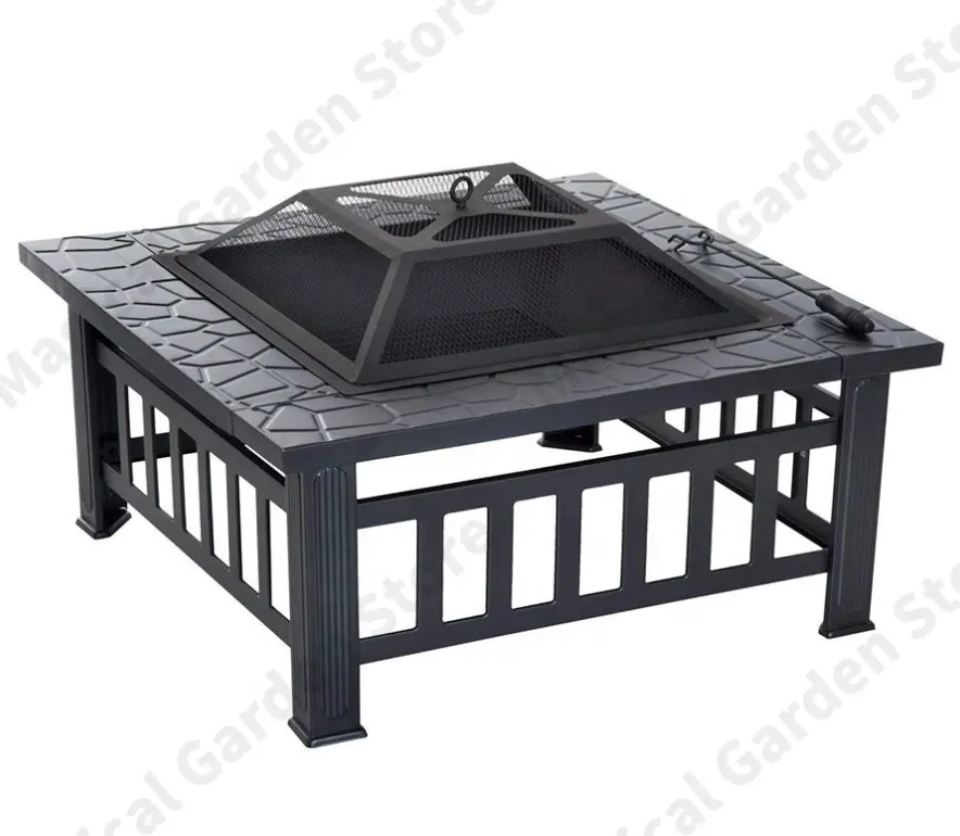 Factory fire Pit Amazon's best-selling stove Square Terrace cheap heat resistant fire pit for backyard barbecues to host parties