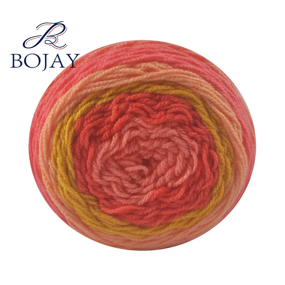 Multi-colored 45% Cotton 55% Acrylic Blend Yarn Slub Chunky Big-belly Fancy Rainbow Cotton Ball Yarn For Knitting Sweater