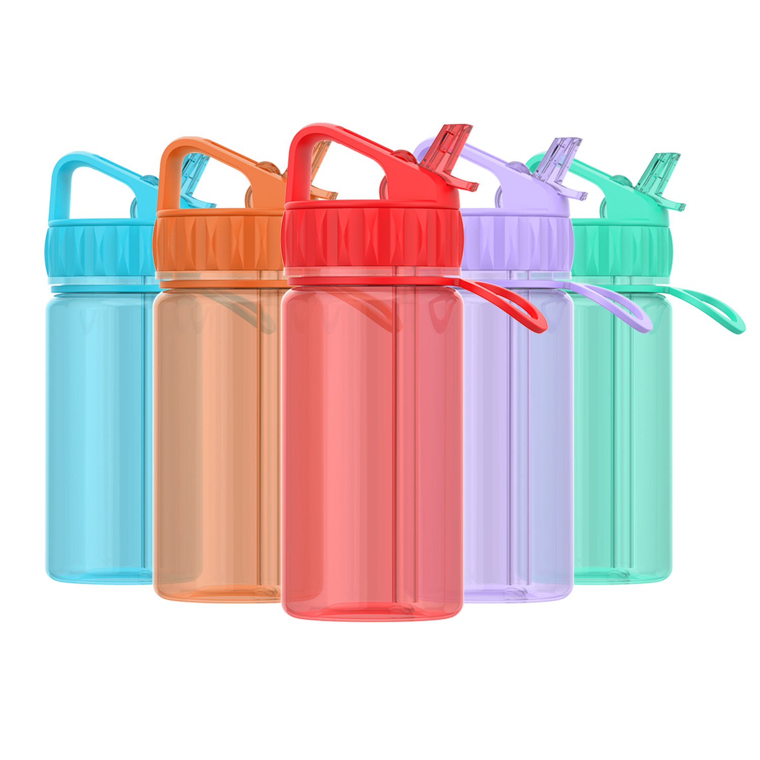 400ml 14oz Free Sample Cute Printings BPA Free Food Grade Tritan Plastic Drinking Bottle For Kids
