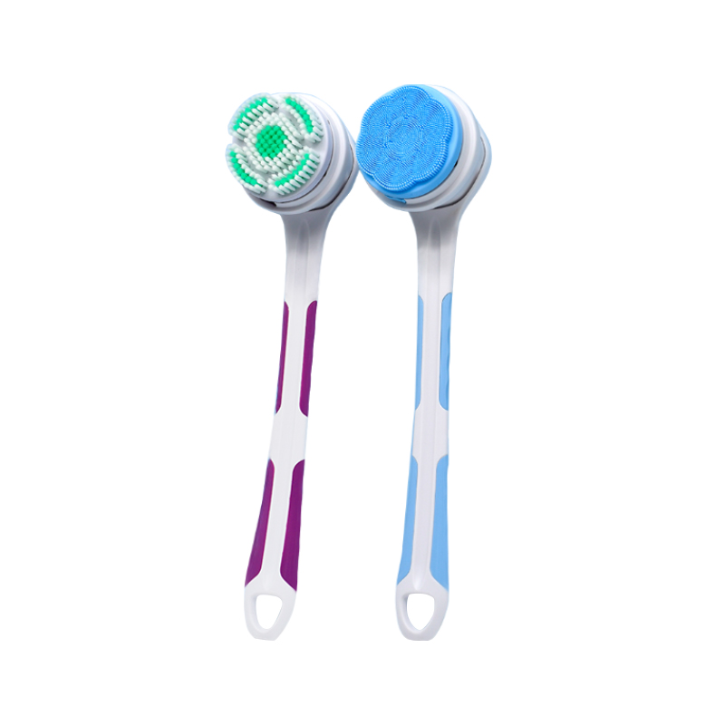 Wholesale Shower Body Back Cleaning brush Silicone Long Handle Sponges Electric Massage Bath Brushes