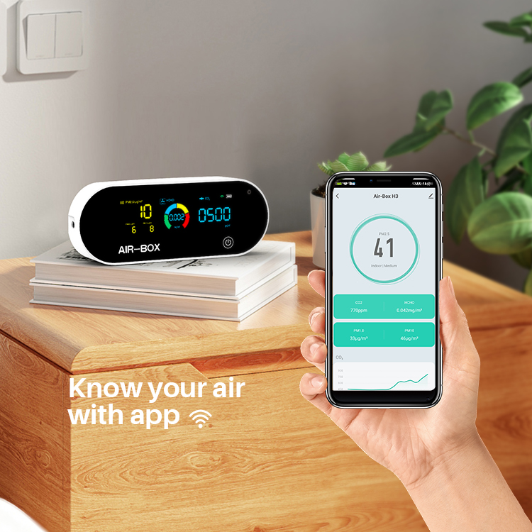 Детектор газа AVICHE H3 co2 hcho pm2.5, умный монитор качества воздуха в помещении с CE