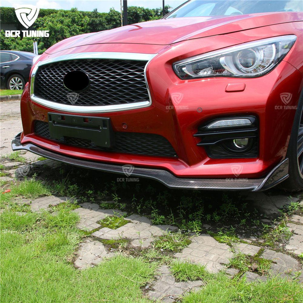 Передняя губа Q50, передний спойлер из углеродного волокна для Infiniti Q50, Q50S, 2014, 2015, 2016, 2017, отделка бампера