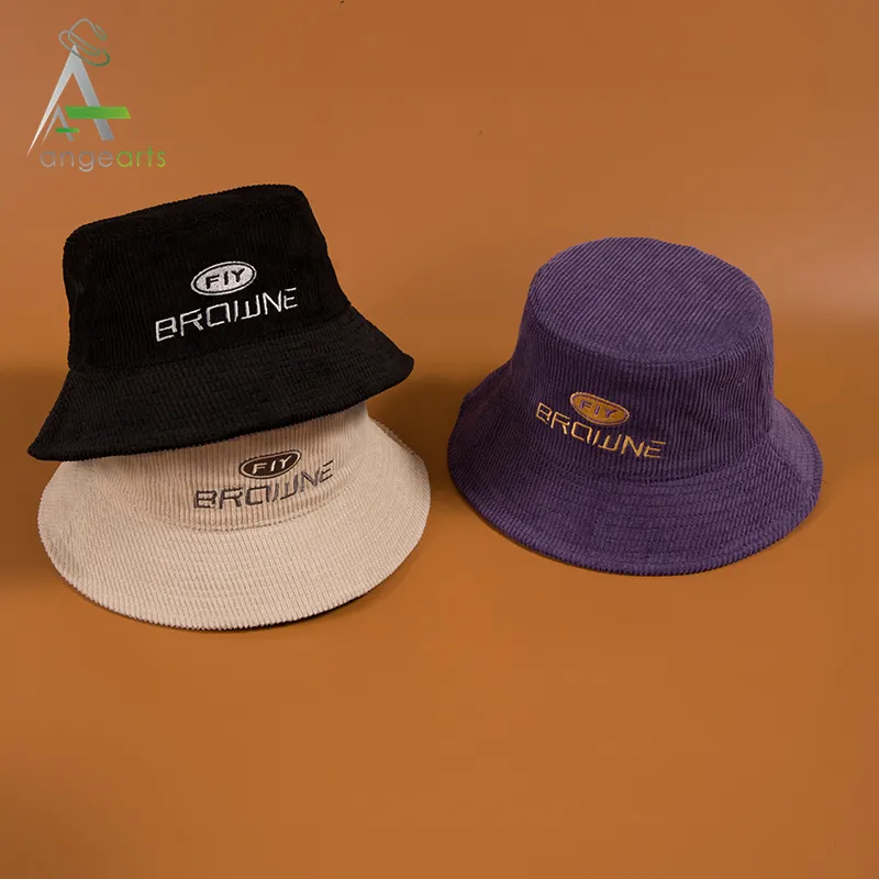 2021 corduroy bucket hat Popular Design Your Own Custom Plain Bucket Hat Wholesale embroidered bucket hat