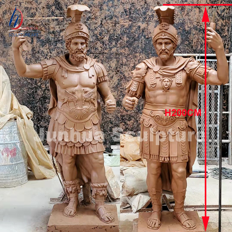 Наружная садовая кастинговая Бронзовая статуя греческого воина, скульптура Римского солдата