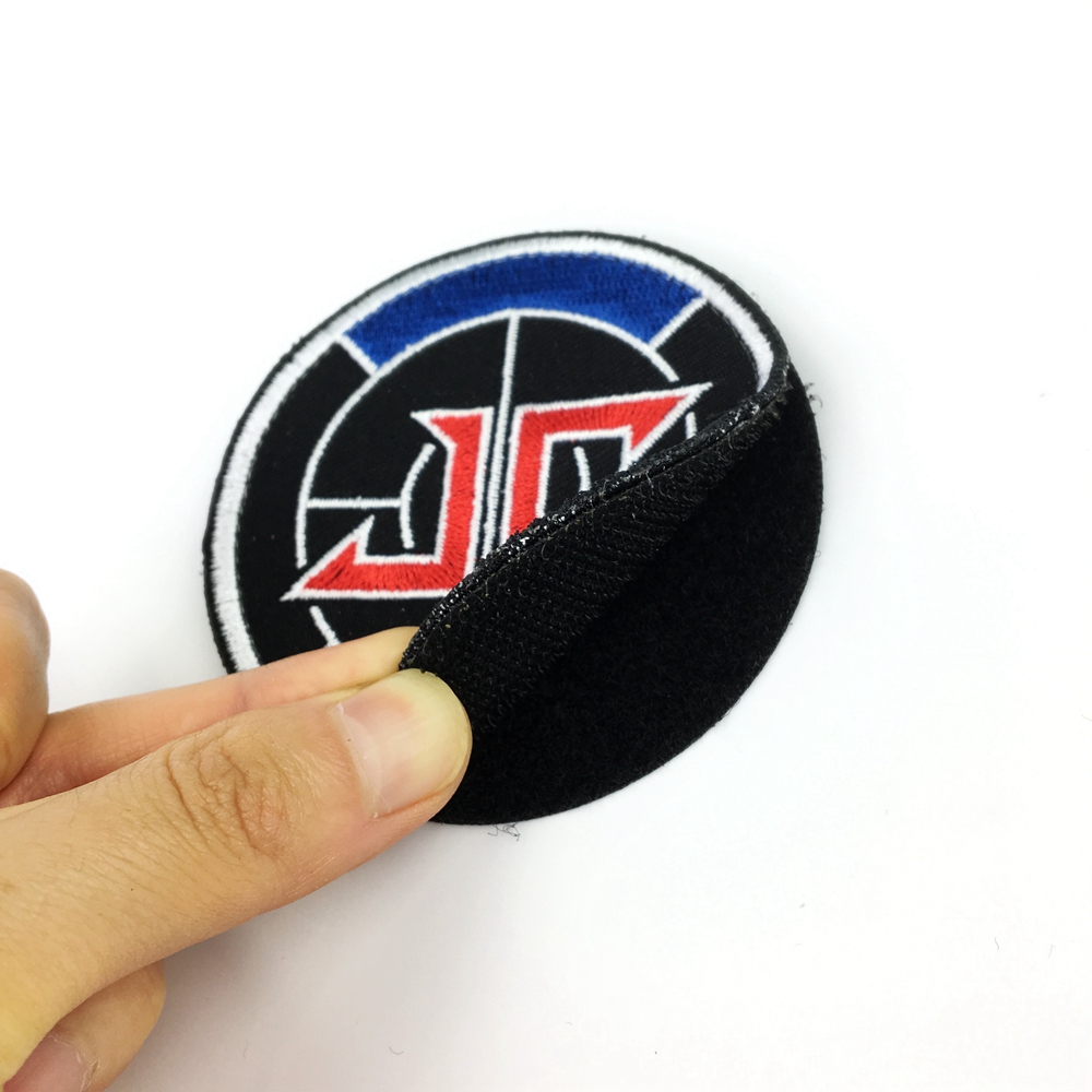 Factory Price Custom design letter patches embroidery hook backing embroidered badges