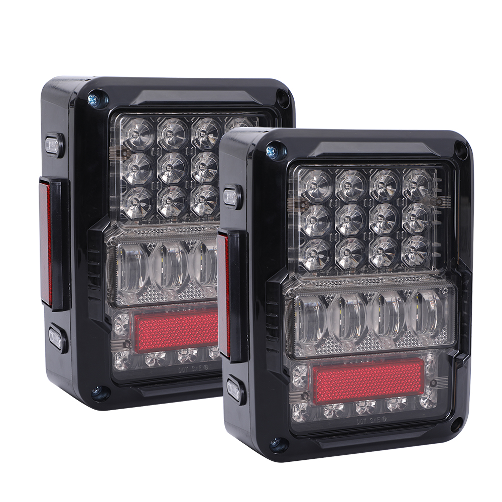 High Quality 30W Full Astern Reversing Design Tail Lamp 12v Clear Lens US/Euro version LED Tail Light for Jeep Wrangler JK 2007+