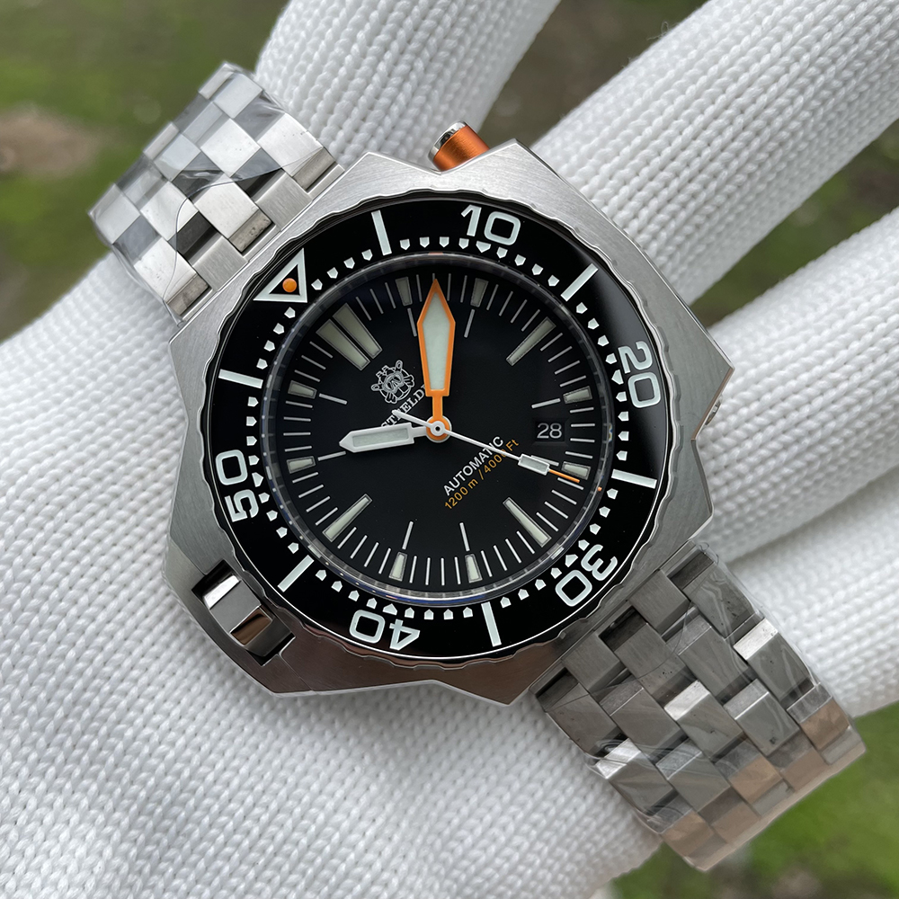 Новое поступление 2021, заводская цена, водонепроницаемые часы Steeldive SD1969 1200M NH35, автоматические двухсторонние погружные часы с клапаном