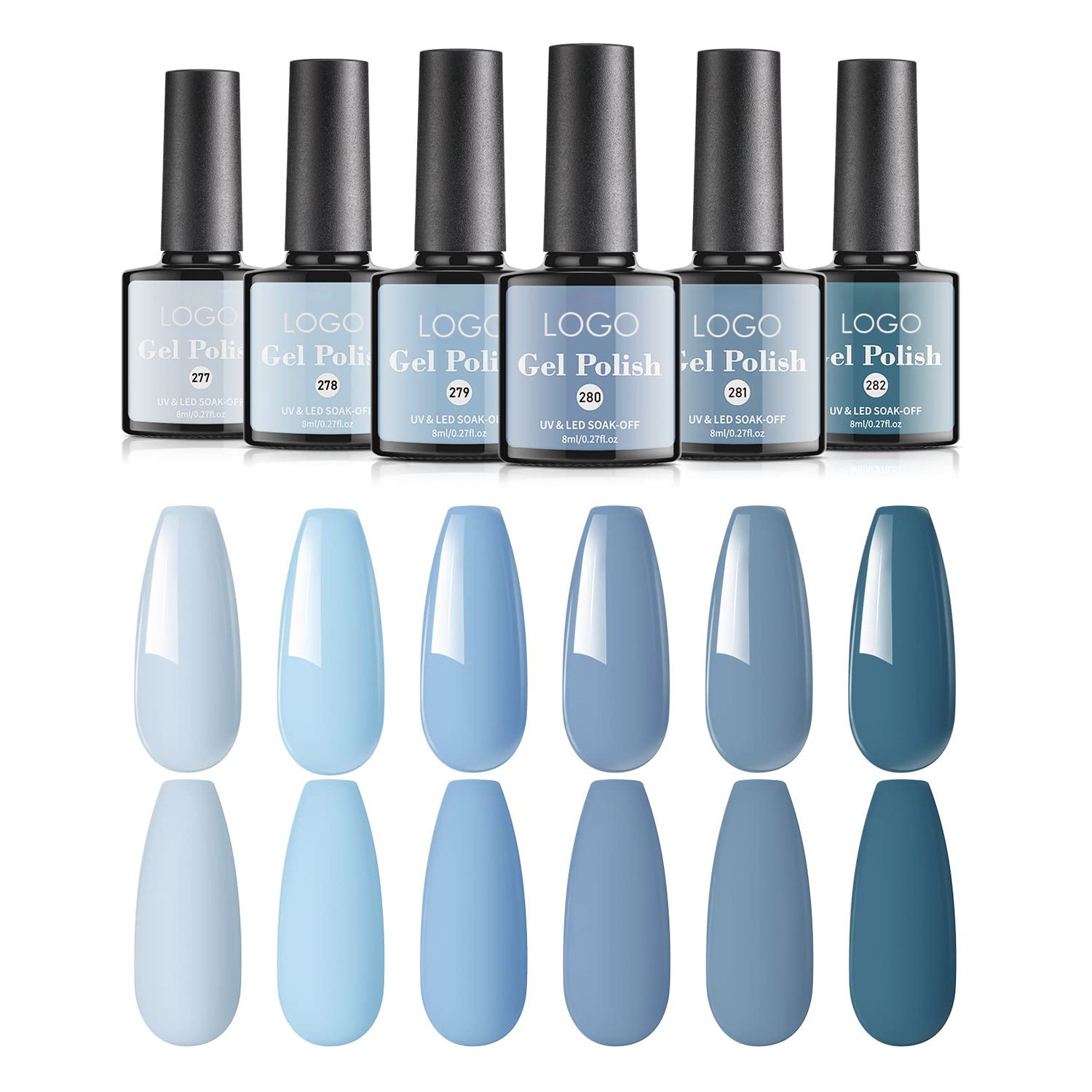 Голубой океан серии цвета uv led био-Гели soak off nail art для начинающих во флаконах по 8 мл УФ гели для ногтей чистые Гель-лак