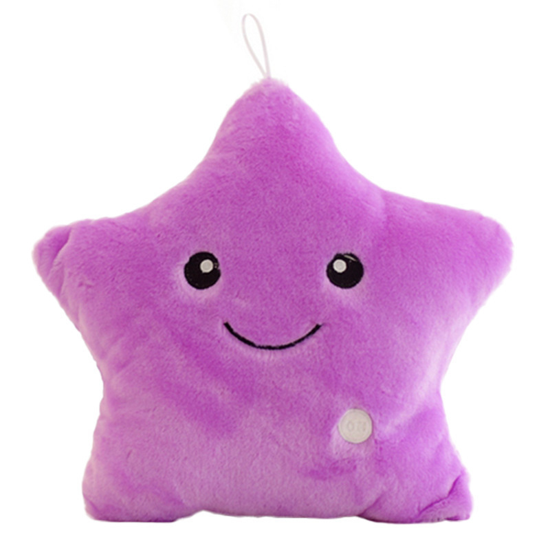 Creative Toy Luminous Pillow Soft Stuffed Plush Glowing Colorful Stars Cushion Led Light Toys Gift For Kids Children Girls