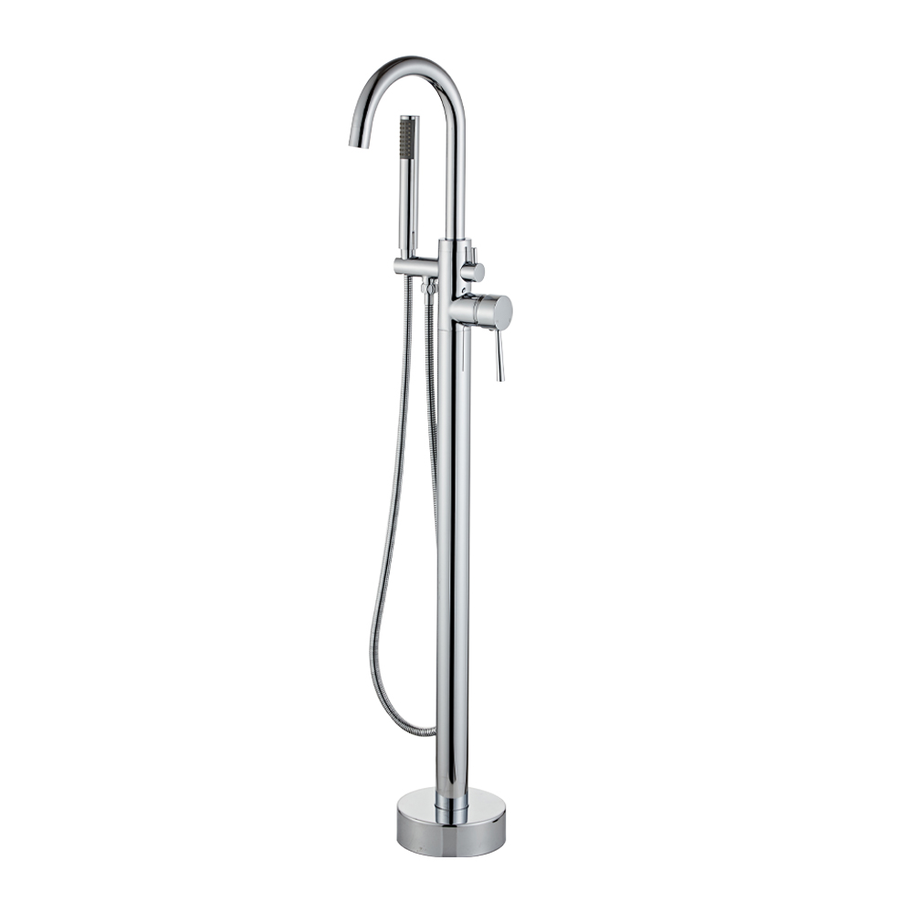 Modern Bathroom Stand Alone Faucet, Design Floor Mounted Brass Body Freestanding Tap