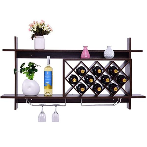 Multifunctional wall-mounted wine storage rack on the wall