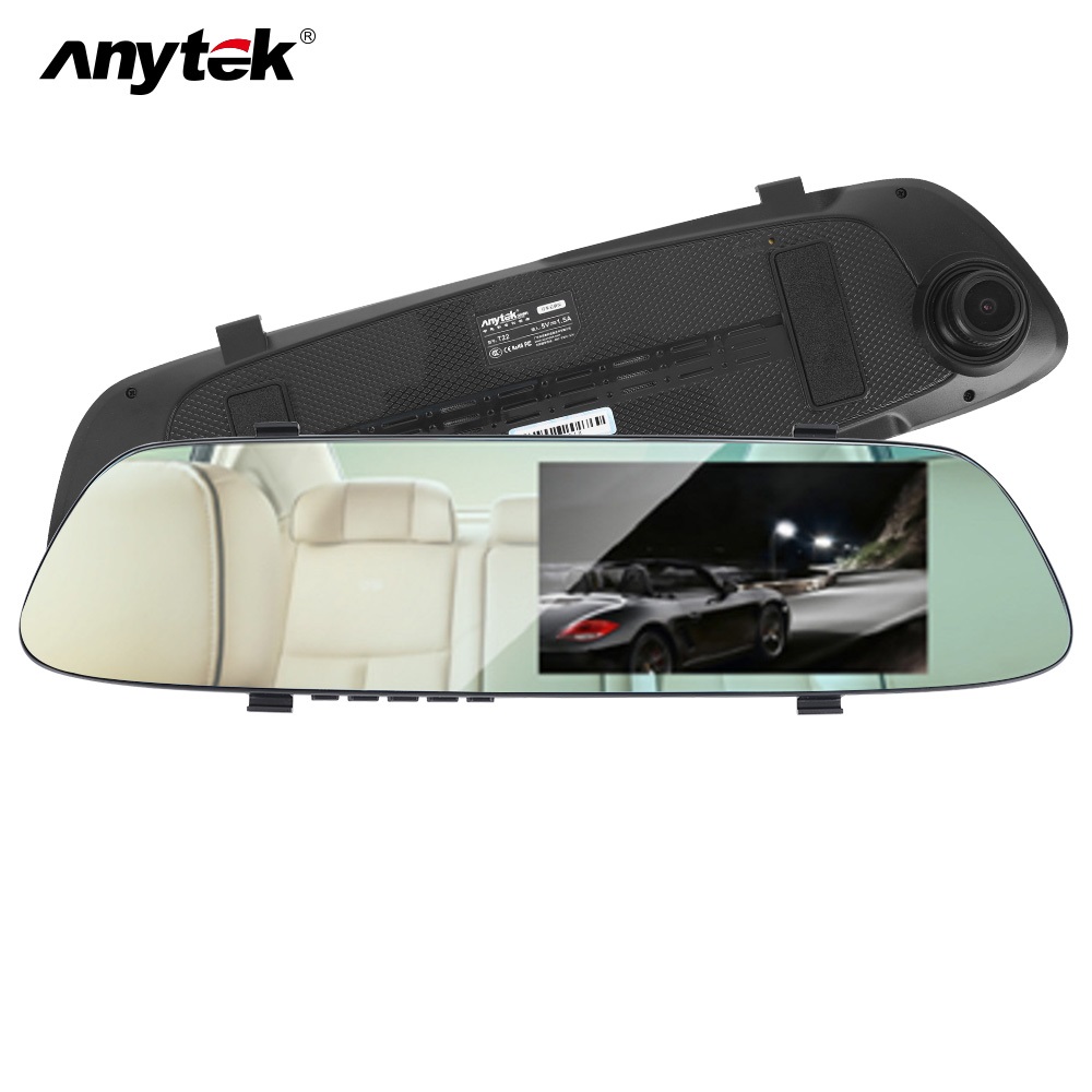 Автомобильная мини камера anyket 5 дюймов сенсорный экран 1080O функцией ночной съемки с антибликовым покрытием зеркало заднего вида видеорегистратор с двумя камерами, видео запись, автомобильная камера с микрофоном