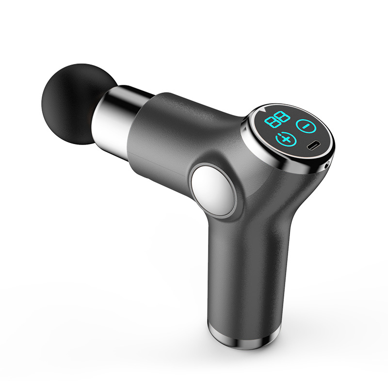 2021 Electrical Deep Vibrating Tissue Fascia Muscle Massager Gun Mini LCD Pocket Rechargeable 4 Heads Percussion Massage Gun