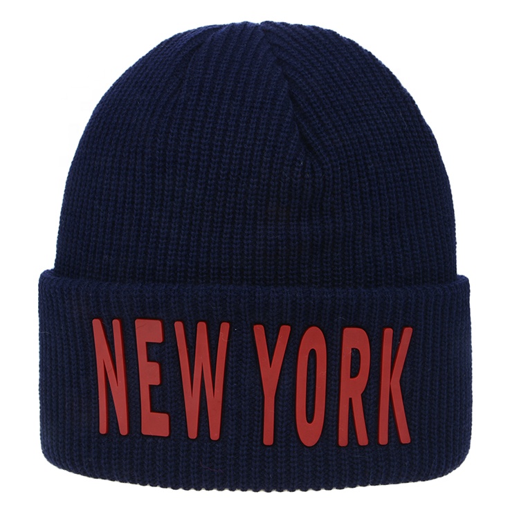 2021 New Design Winter Hat With Logo Warm Knitted Acrylic Winter Beanie Hat For Adults