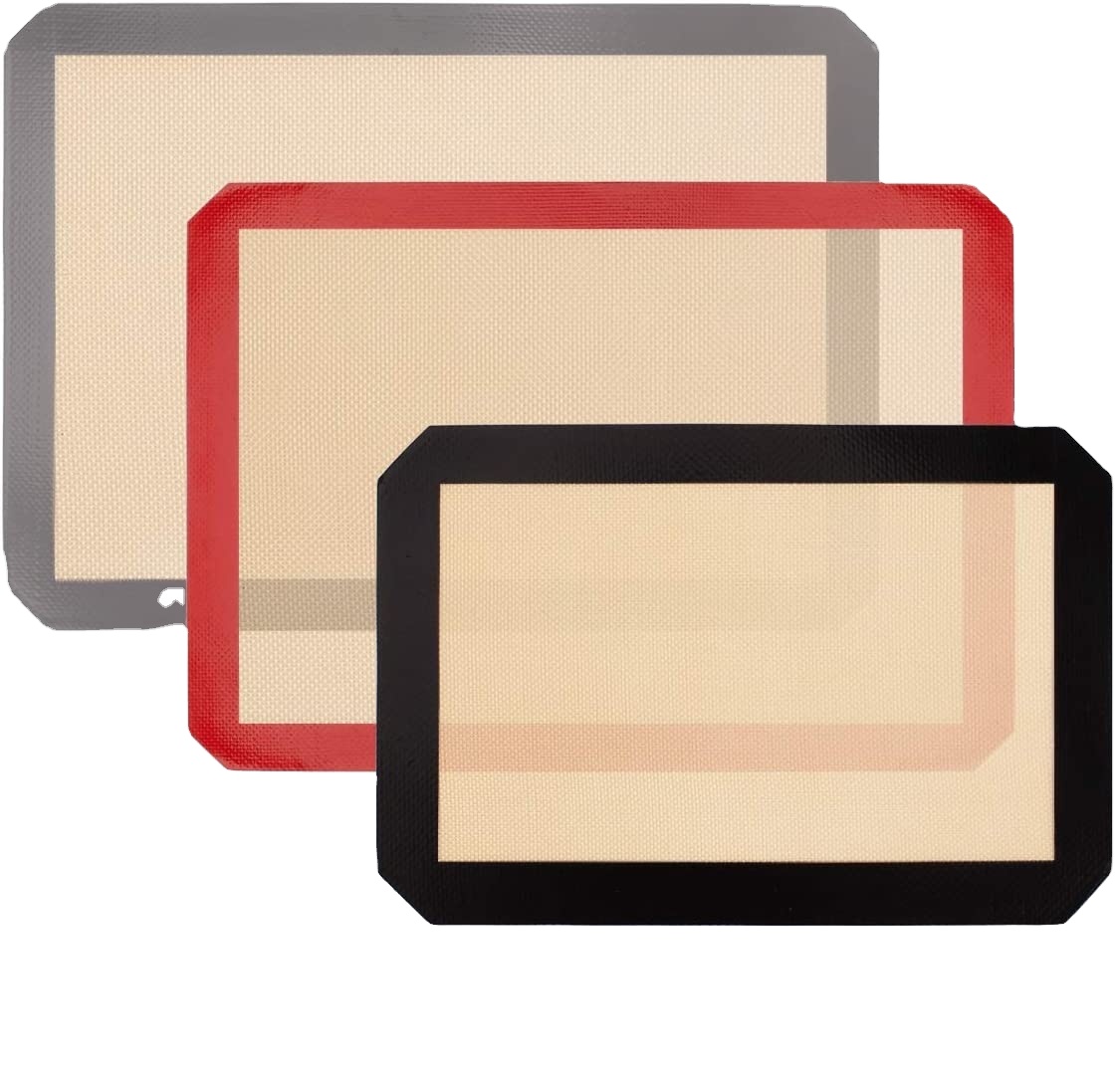 Hot Selling 0.70mm Macaron Baking Mats Set Of 2 Non-stick Half Sheet Silicon Liner For Bake