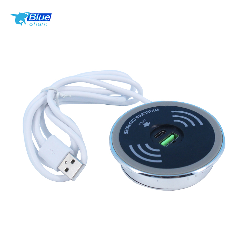 Новинка, беспроводное зарядное устройство с несколькими портами Usb, встроенное настольное зарядное устройство для мобильного телефона, 1 USB A + 1 USB Type -C QC3.0, Электрический CE