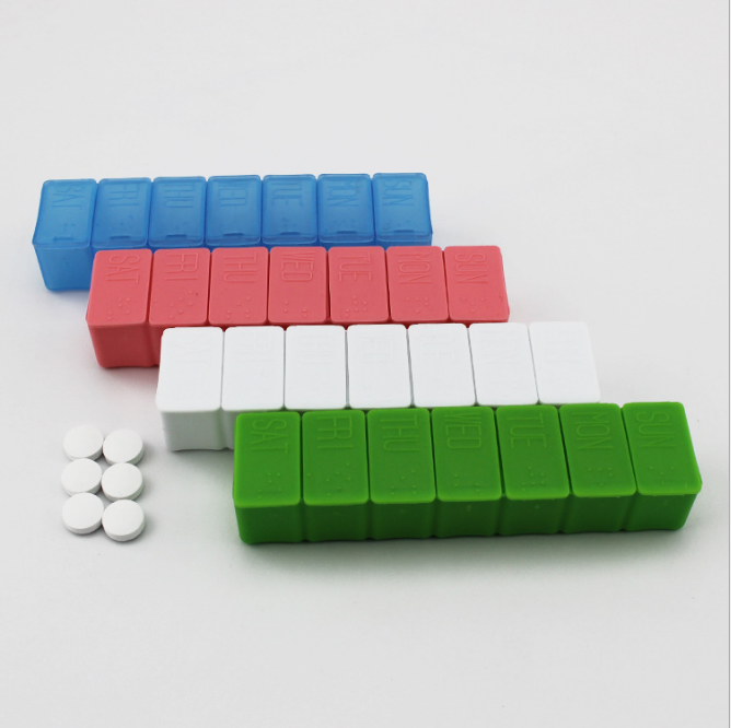 Portable 7-cell pill box pill storage box a week 7 days