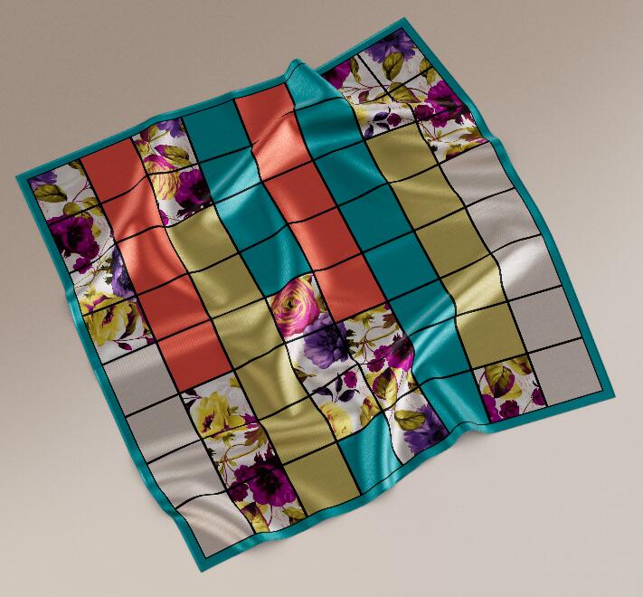 Chinese Manufacturer Various Designs Custom Satin Scarf 90X90 Silk Scarves for Lady Foulard En Soie