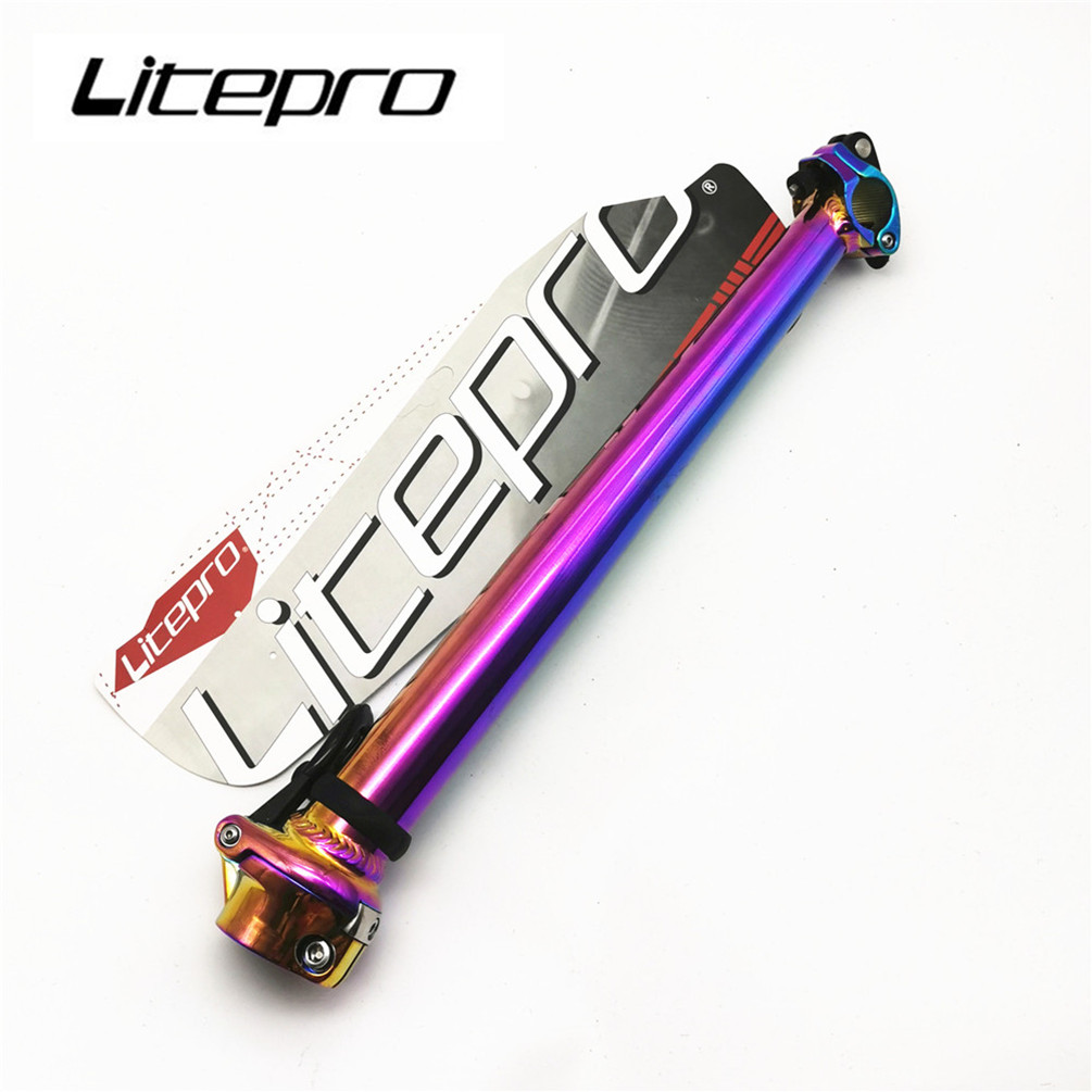Велосипедная трубка Litepro из алюминиевого сплава, 40 см, складной велосипедный стержень, фиксированная ручка, стойка, труба с гальваническим покрытием, быстроразъемный 25,4 мм