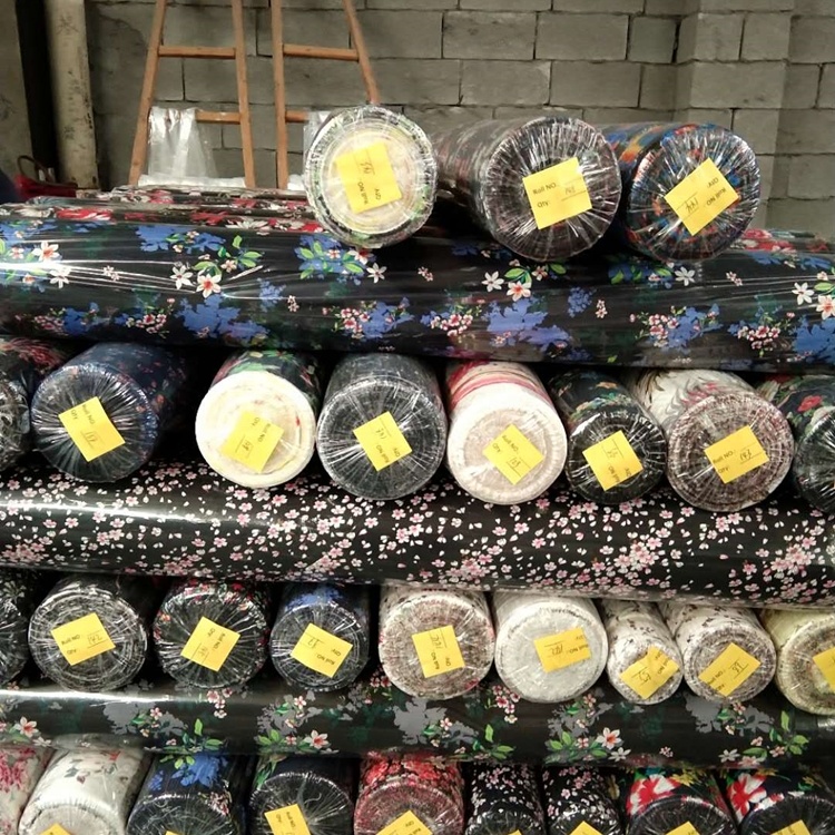 Shaoxing stocklot цифровая печать вискоза ткань в наличии