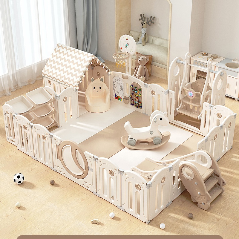 2023 hot Cheap Kid playpen Eco-friendly plastic security fence for baby Folding and retractable children's fence exercise toy