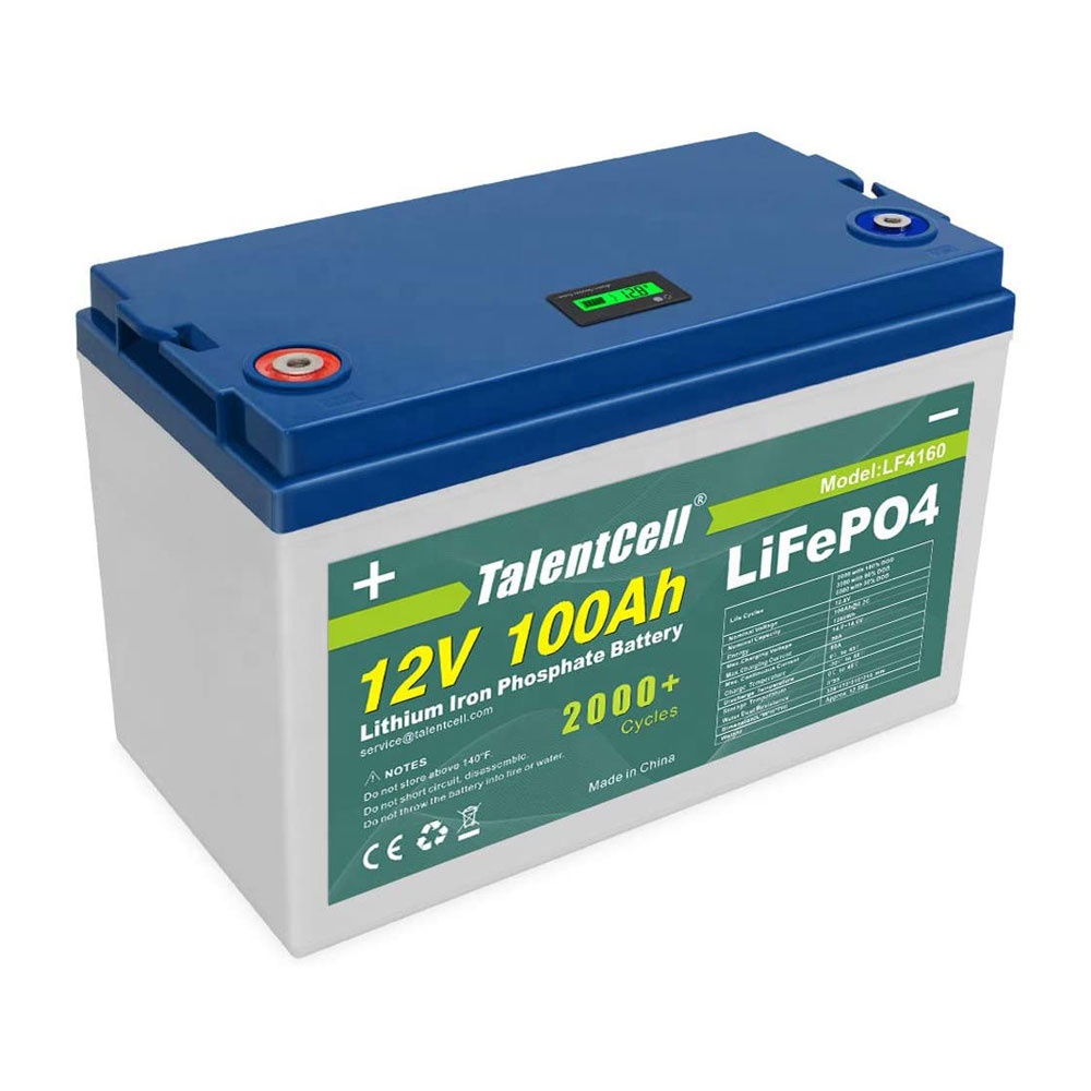 Быстрая доставка, литий-железо-фосфатная батарея TalentCell на солнечных батареях, срок службы 2000 раз, глубокий цикл 12 В, Ач, Аккумулятор LiFePO4