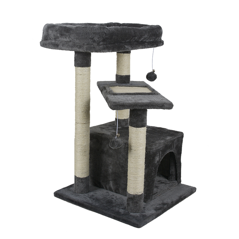 Amazon hot selling large size wooden pet scratcher house tower condo cat tree