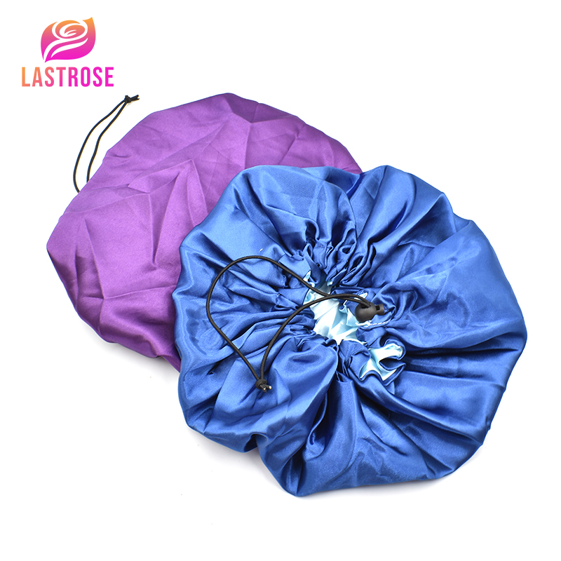 New Adult Adjustable Satin Silk Bonnet for Sleeping Double Layer Satin Sleeping Bonnet