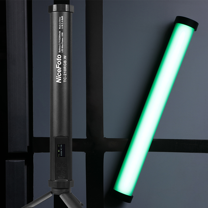 TC-210RGB.W Магнитный Nicefoto 10 Вт Светодиодная лампа для видеосъемки с сигналами "красный-зеленый-синий" волшебный тюбик палка фото свет для красочные видео и съемки