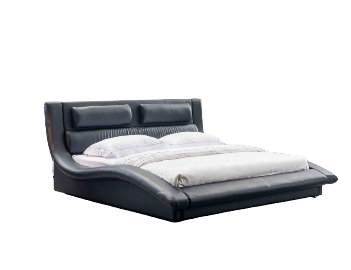 Flory furniture Modern style bed soft leather Beds for home furniture bedroom New design 2021