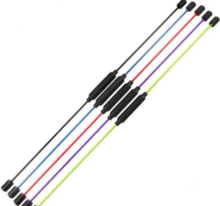 Customize Detachable 2-joint body bar Fitness Flex Swing Stick Bar Portable Vibrating Flex Bar with rubber