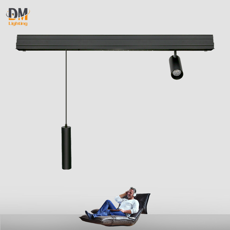 Modern showroom shop Mall hospital home office led track rail light lighting fixture housing