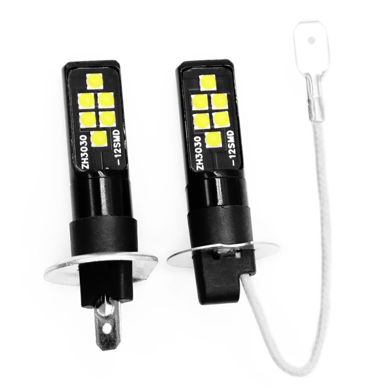 Автомобильные противотуманные фары, светодиодные лампы H3 3030 12SMD H1, Светодиодные Автомобильные фары, дневные ходовые белые лампы, подсветка