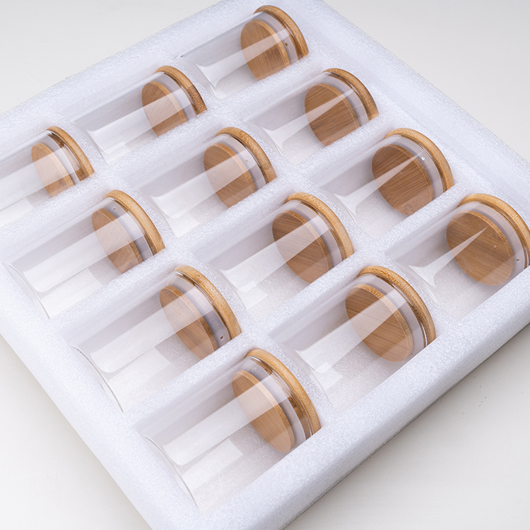 Best Selling home use 12pcs 180ml glass storage jar set with sealed lid