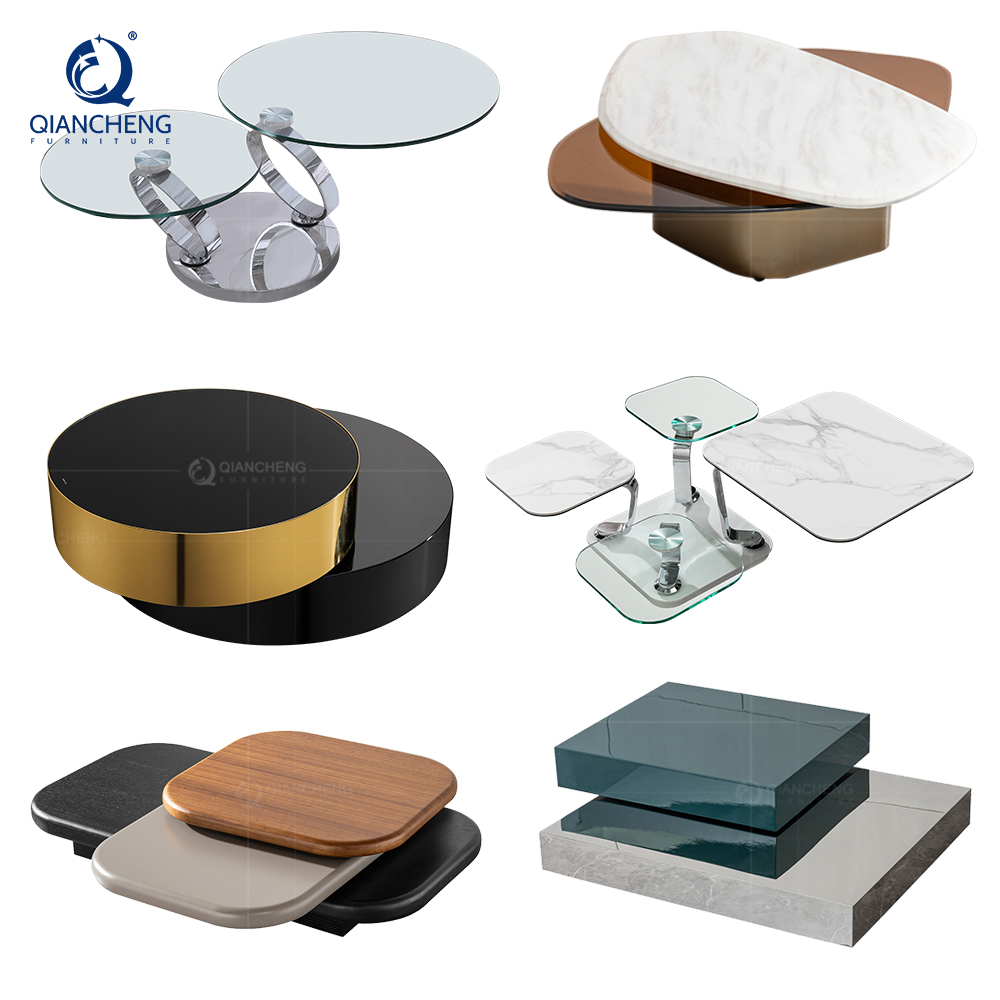 Foshan manufacturer Living room furniture sets metal center tables modern luxury coffee table